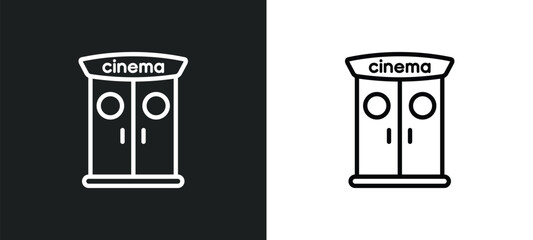 doorway outline icon in white and black colors. doorway flat vector icon from cinema collection for web, mobile apps and ui.