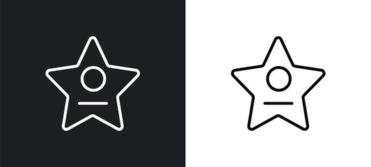 famous cinema star outline icon in white and black colors. famous cinema star flat vector icon from cinema collection for web, mobile apps and ui.