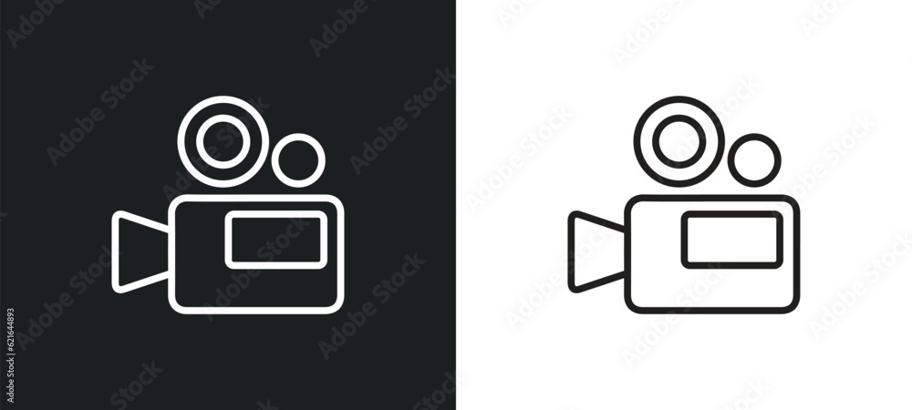 Poster solid outline icon in white and black colors. solid flat vector icon from cinema collection for web,