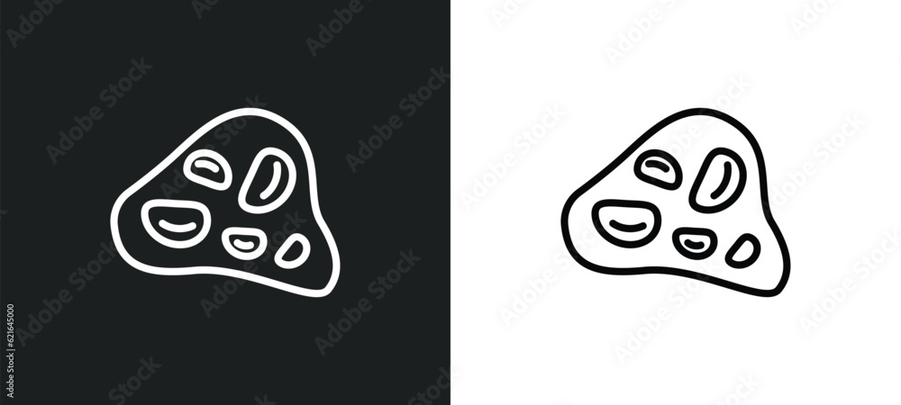 Poster cell outline icon in white and black colors. cell flat vector icon from chemistry collection for web