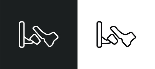car pedal outline icon in white and black colors. car pedal flat vector icon from car parts collection for web, mobile apps and ui. - obrazy, fototapety, plakaty