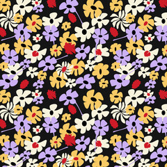 Seamless botanical textile pattern vector 