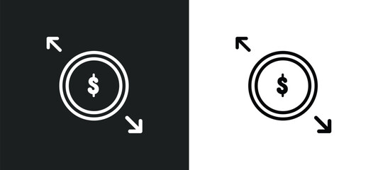 spending outline icon in white and black colors. spending flat vector icon from business and finance collection for web, mobile apps and ui.