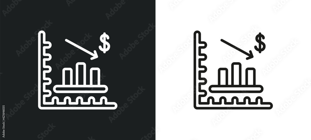 Poster wave chart outline icon in white and black colors. wave chart flat vector icon from business and ana