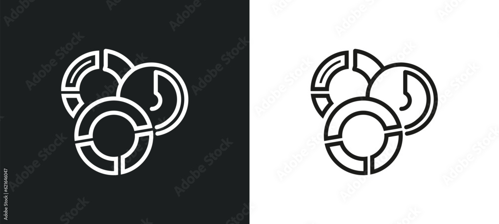 Poster value chart outline icon in white and black colors. value chart flat vector icon from business and a