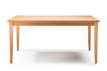 Isolated Wooden Table on White Background. Modern Design for Elegant Kitchen and Dining Rooms: Generative AI