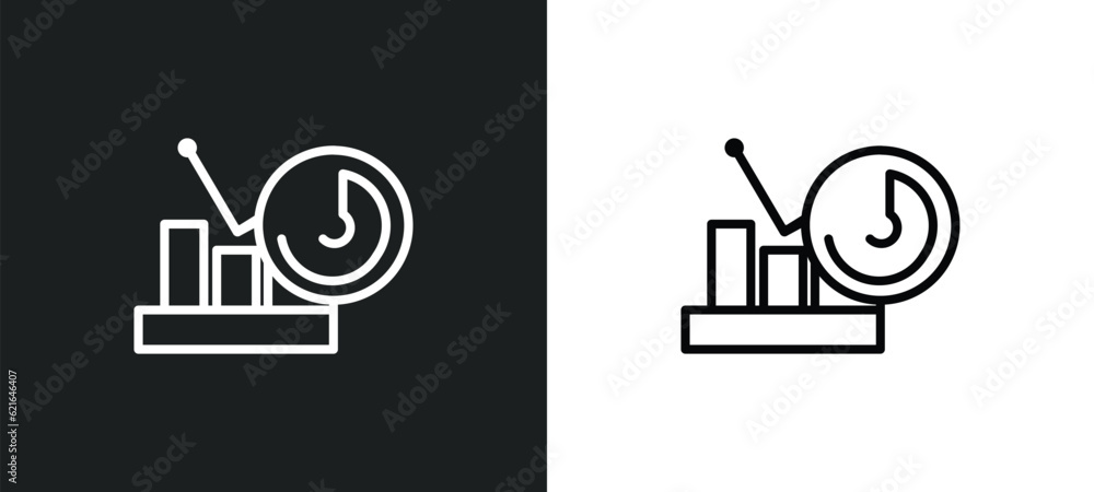 Poster statistics outline icon in white and black colors. statistics flat vector icon from analytics collec