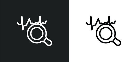 sine waves analysis outline icon in white and black colors. sine waves analysis flat vector icon from analytics collection for web, mobile apps and ui.
