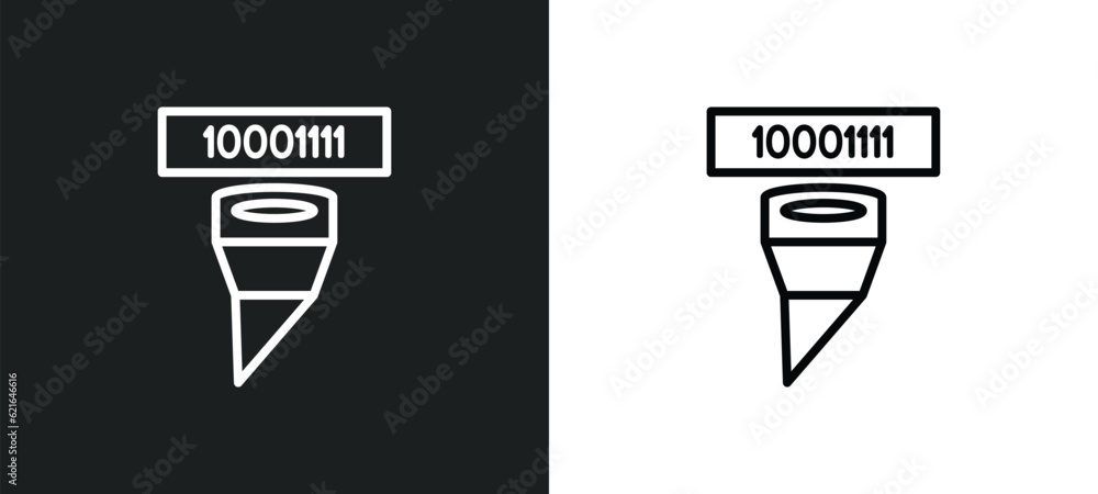 Poster funneling data outline icon in white and black colors. funneling data flat vector icon from analytic