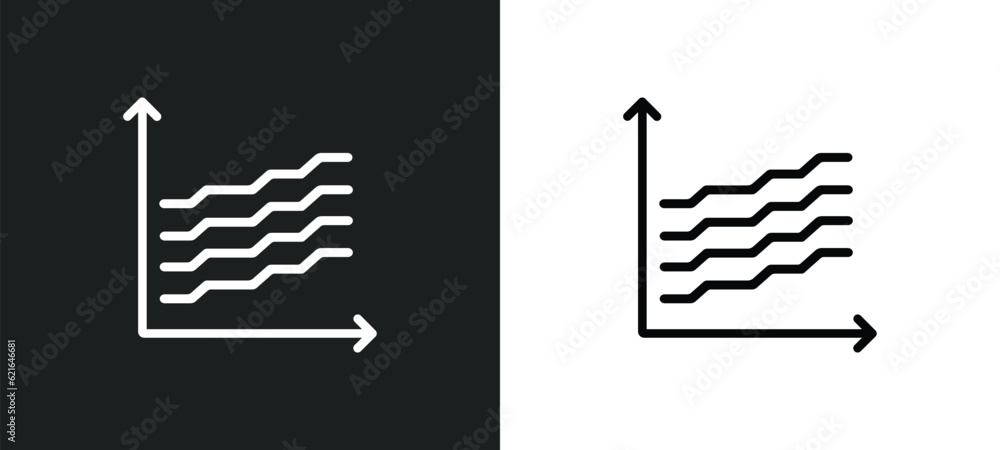 Poster data wave outline icon in white and black colors. data wave flat vector icon from analytics collecti