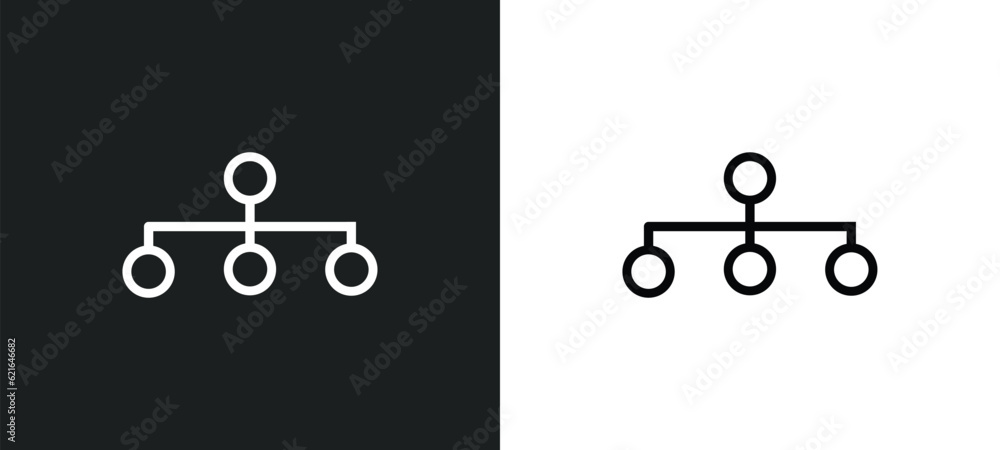 Poster data analytics flow outline icon in white and black colors. data analytics flow flat vector icon fro