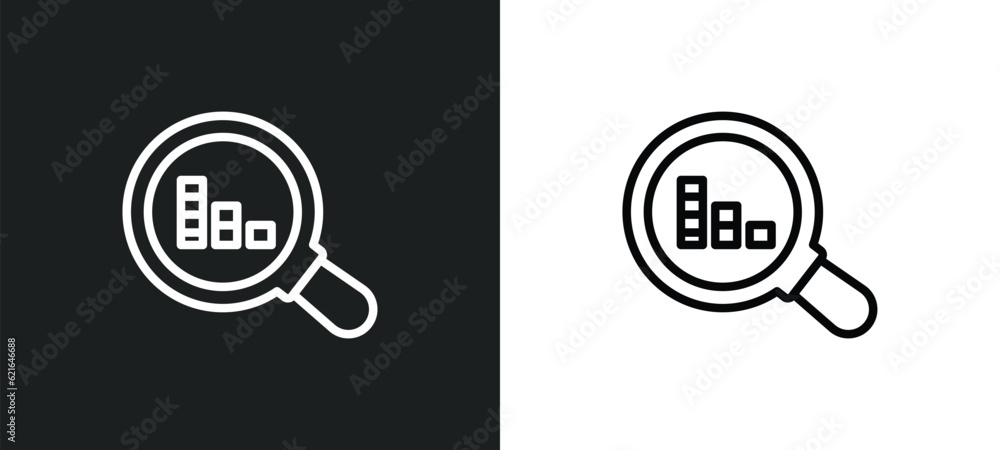 Poster data outline icon in white and black colors. data flat vector icon from analytics collection for web
