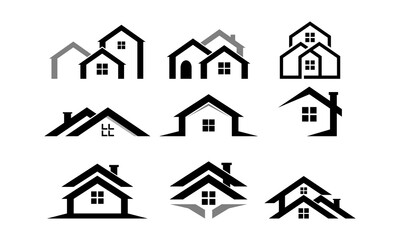home icon logo vector set template