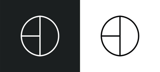 graph pie outline icon in white and black colors. graph pie flat vector icon from analytics collection for web, mobile apps and ui.