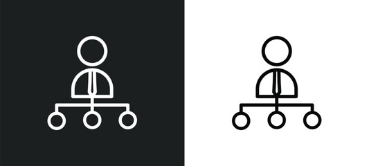 department head outline icon in white and black colors. department head flat vector icon from business collection for web, mobile apps and ui.