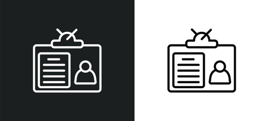 personal card of contact data outline icon in white and black colors. personal card of contact data flat vector icon from business collection for web, mobile apps and ui.