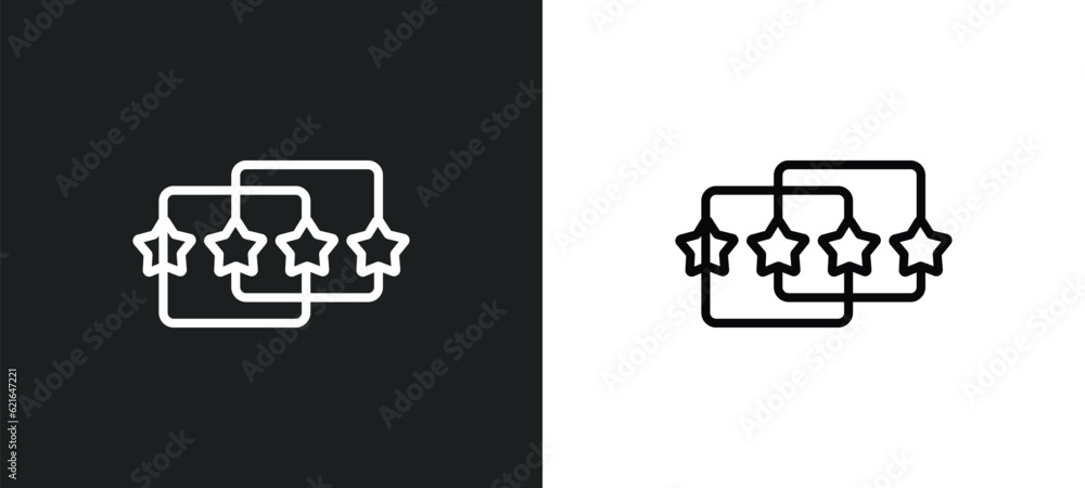 Poster points connected chart outline icon in white and black colors. points connected chart flat vector ic
