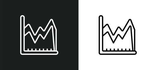 spike chart outline icon in white and black colors. spike chart flat vector icon from business collection for web, mobile apps and ui.