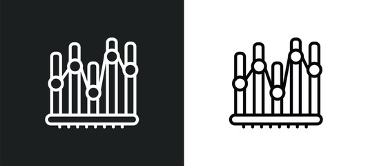 Obraz premium marketing chart outline icon in white and black colors. marketing chart flat vector icon from business collection for web, mobile apps and ui.