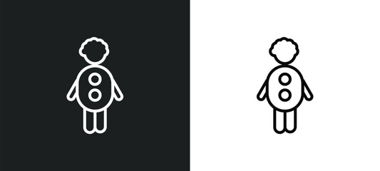 fat man with hat and moustache outline icon in white and black colors. fat man with hat and moustache flat vector icon from business collection for web, mobile apps ui.