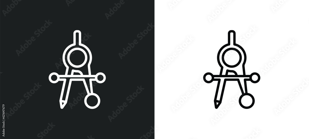 Poster maths tool outline icon in white and black colors. maths tool flat vector icon from business collect