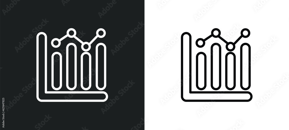 Poster graphs outline icon in white and black colors. graphs flat vector icon from business collection for 