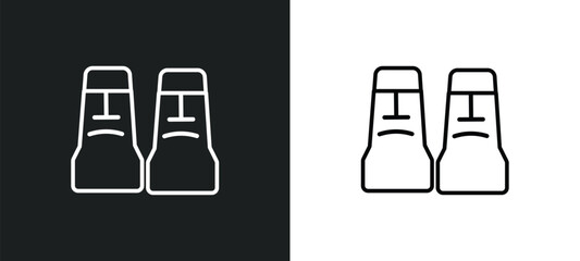 rapa nui outline icon in white and black colors. rapa nui flat vector icon from buildings collection for web, mobile apps and ui. - obrazy, fototapety, plakaty