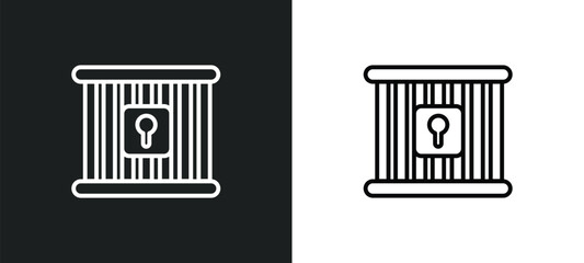 prison outline icon in white and black colors. prison flat vector icon from buildings collection for web, mobile apps and ui.