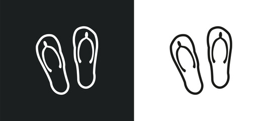 flip flops outline icon in white and black colors. flip flops flat vector icon from brazilia collection for web, mobile apps and ui.