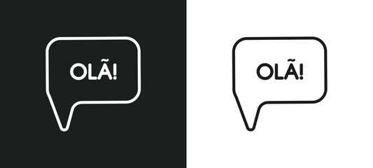 ol? outline icon in white and black colors. ol? flat vector icon from brazilia collection for web, mobile apps and ui.