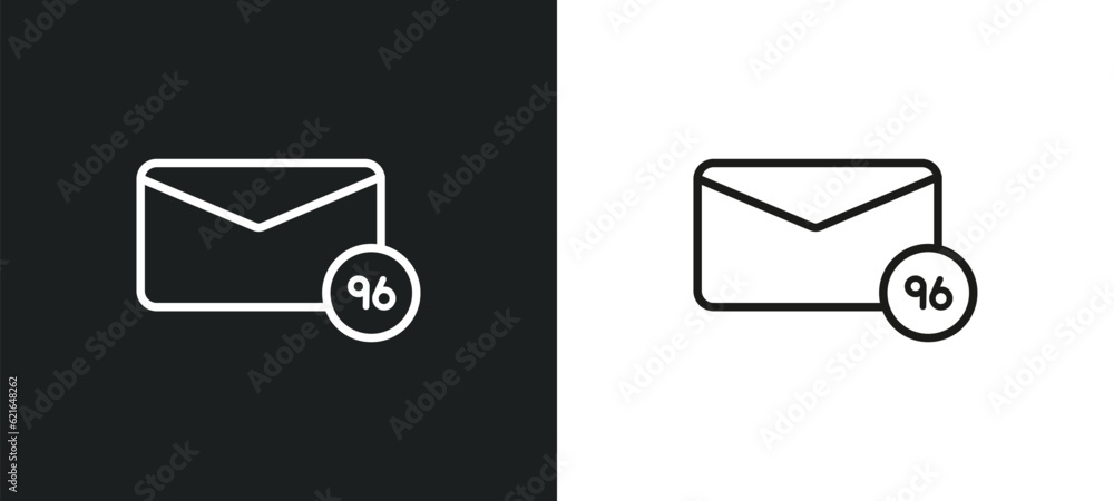 Poster email outline icon in white and black colors. email flat vector icon from blogger and influencer col