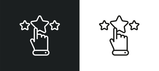 rating outline icon in white and black colors. rating flat vector icon from blogger and influencer collection for web, mobile apps and ui.