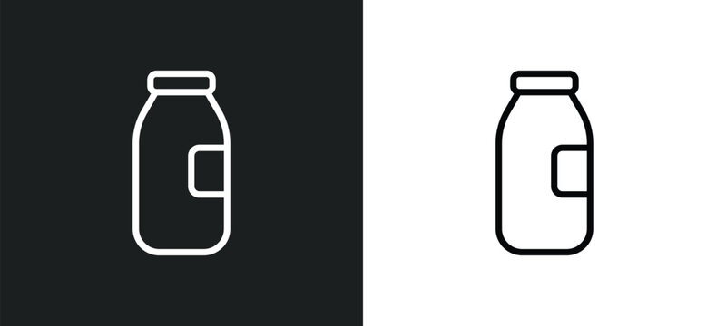 milk brick outline icon in white and black colors. milk brick flat vector icon from bistro and restaurant collection for web, mobile apps and ui.