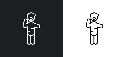 brushing teeth outline icon in white and black colors. brushing teeth flat vector icon from behavior collection for web, mobile apps and ui.