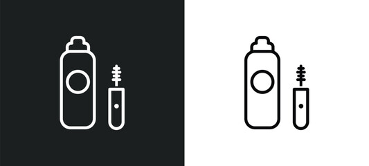 aplicator bottle outline icon in white and black colors. aplicator bottle flat vector icon from beauty collection for web, mobile apps and ui.