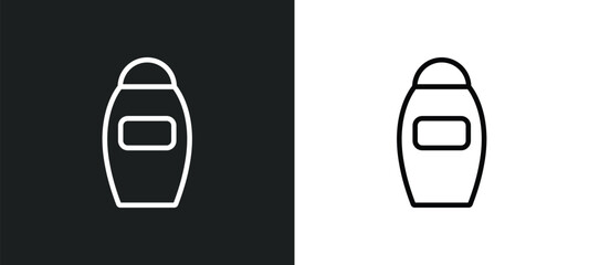 shampoo outline icon in white and black colors. shampoo flat vector icon from beauty collection for web, mobile apps and ui.