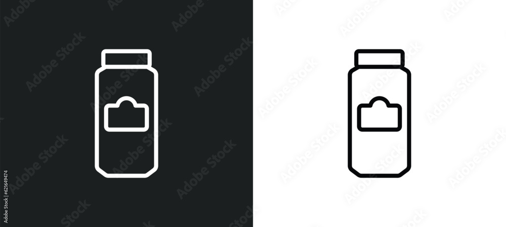 Poster jam outline icon in white and black colors. jam flat vector icon from autumn collection for web, mob