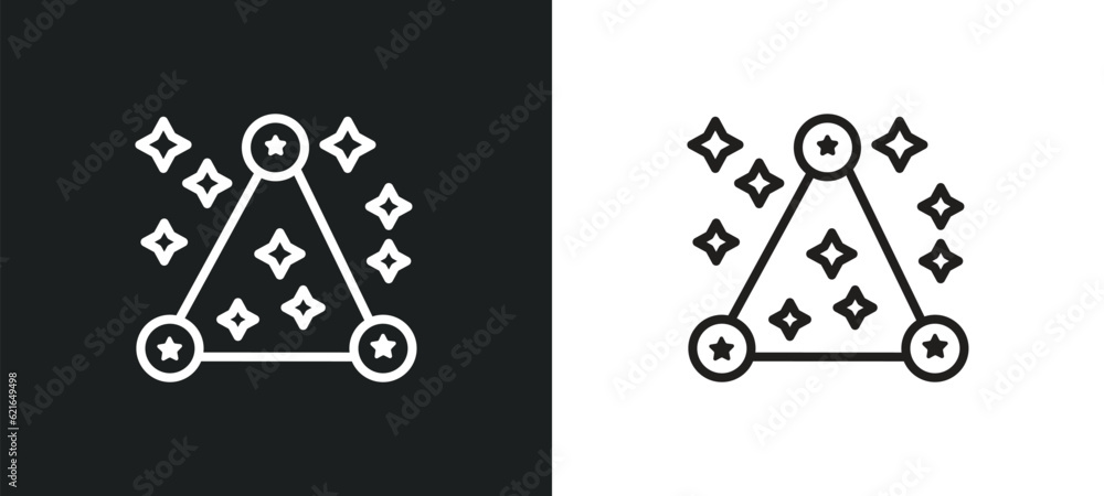Poster star cluster outline icon in white and black colors. star cluster flat vector icon from astronomy co