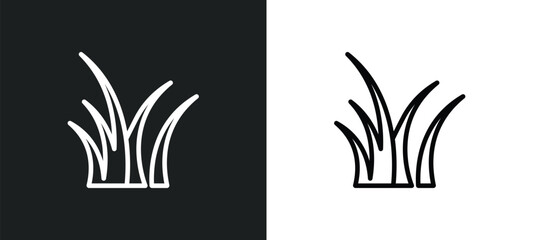 grass outline icon in white and black colors. grass flat vector icon from autumn collection for web, mobile apps and ui.