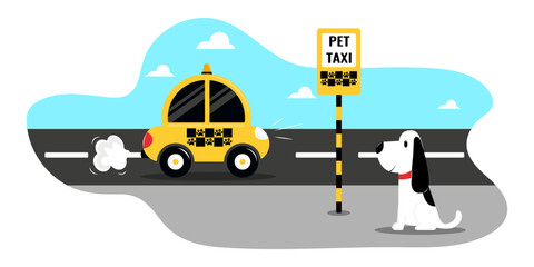 Pet taxi vector illustration Transfer service for animals