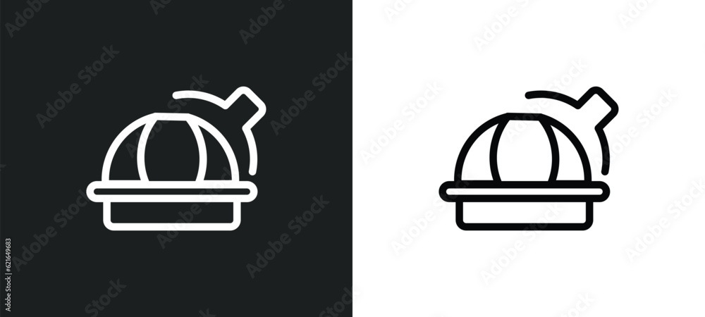Poster observatory outline icon in white and black colors. observatory flat vector icon from astronomy coll