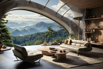 Fototapeta premium Net Zero and Carbon Neutral concepts, highlighting goals for zero emissions and weather-neutral long-term strategies. Generative Ai.