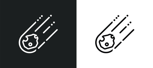 asteroid outline icon in white and black colors. asteroid flat vector icon from astronomy collection for web, mobile apps and ui.