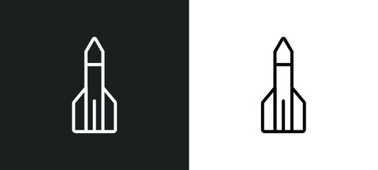 launching shuttle outline icon in white and black colors. launching shuttle flat vector icon from astronomy collection for web, mobile apps and ui.