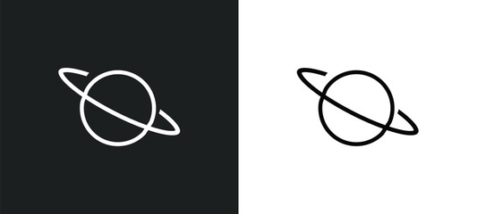 saturn outline icon in white and black colors. saturn flat vector icon from astronomy collection for web, mobile apps and ui. © Digital Bazaar