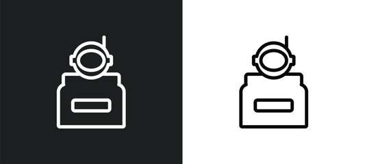 astronaut ingravity outline icon in white and black colors. astronaut ingravity flat vector icon from astronomy collection for web, mobile apps and ui. © Digital Bazaar