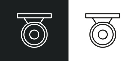 gong outline icon in white and black colors. gong flat vector icon from asian collection for web, mobile apps and ui.
