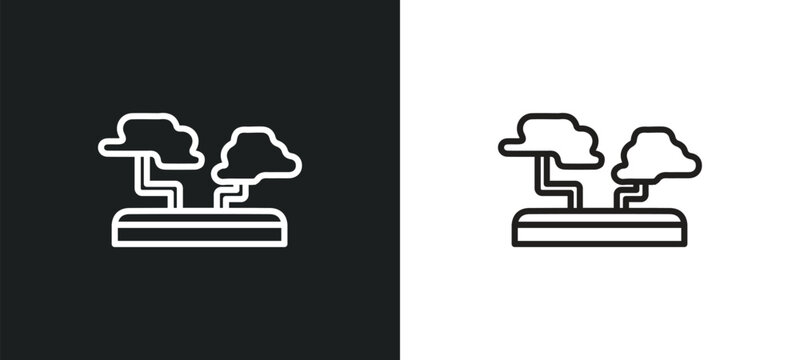 penjing outline icon in white and black colors. penjing flat vector icon from asian collection for web, mobile apps and ui.