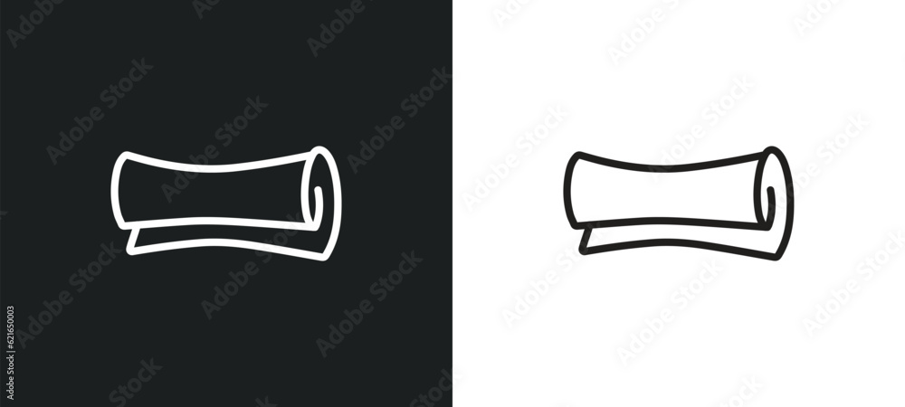 Fototapete scrolls outline icon in white and black colors. scrolls flat vector icon from asian collection for w