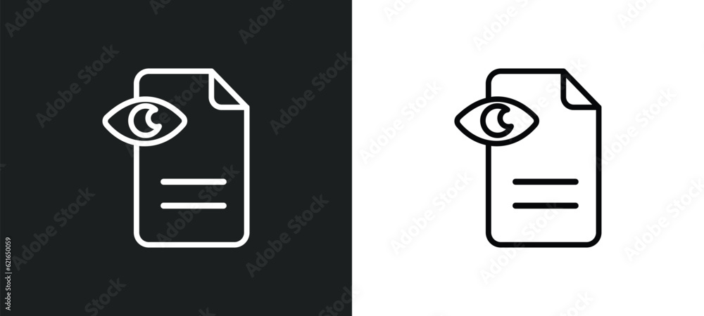 Poster page views outline icon in white and black colors. page views flat vector icon from big data collect